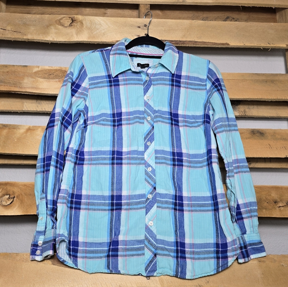 Blue Plaid Shirt Size:S